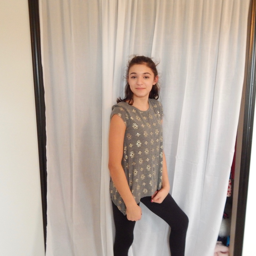 Justice Grey Diamond Design Tee